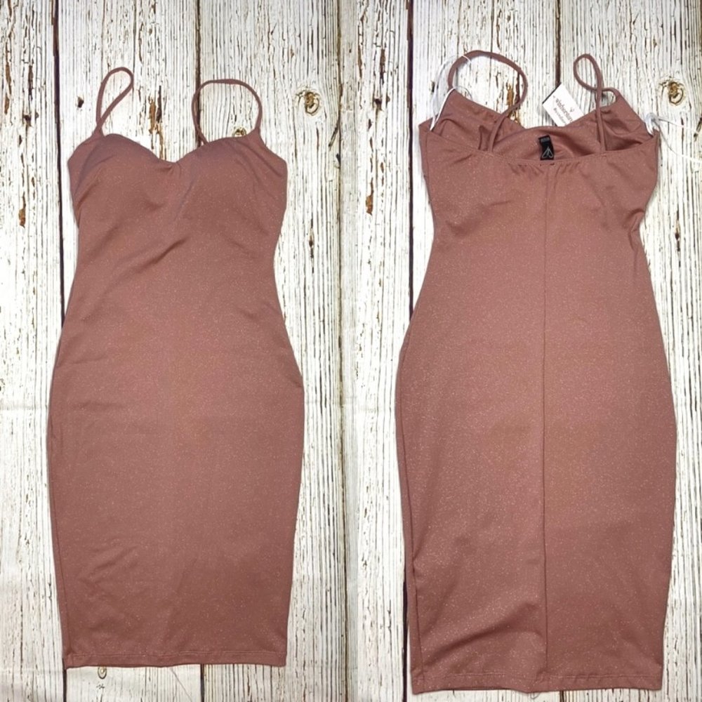 Windsor Coral and Silver Sparkle Mini Dress